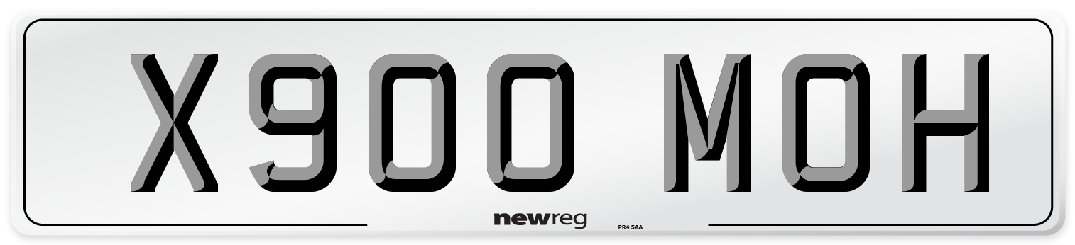 X900 MOH Number Plate from New Reg